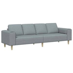 vidaXL Dnevna soba kavč Svetlo siva 250 x 77 x 76 cm Poliester