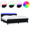 vidaXL Box spring postelja z vzmetnico LED črna 200x220 cm žametna