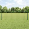 vidaXL Ograja s stebrom Zelena 0,6 x 25 m Jeklo in PVC