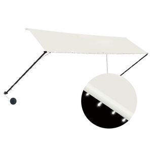 vidaXL Zložljiva tenda z LED lučmi 350x150 cm krem