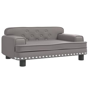 vidaXL Otro&scaron;ki kavč siv 70x45x30 cm umetno usnje