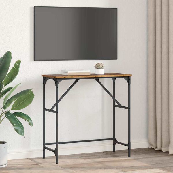 vidaXL Konzolna miza Star les 75 x 32 x 75 cm Konstruiran les