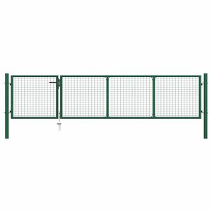 vidaXL Vrtna vrata iz jekla 350 x 75 cm zelena