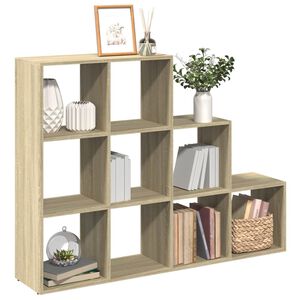 vidaXL Pregrada s knjižno omaro 3-nad. sonoma hrast 137,5x29x103,5cm