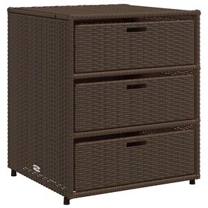 vidaXL Vrtna omara za shranjevanje rjava 55x59x69 cm poli ratan