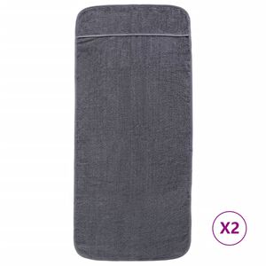 vidaXL Brisače za plažo 2 kosa antracitne 75x200 cm tkanina 400 GSM