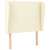 vidaXL Vzglavje z u&scaron;esi krem 83x23x118/128 cm umetno usnje