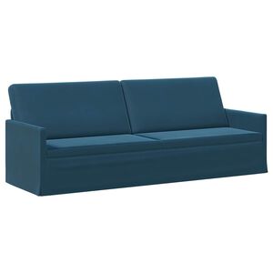 vidaXL 3-sedna sofa Modra 220 x 81 x 82 cm Žamet