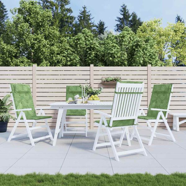 vidaXL Blazine za stole 4 kosi vzorec listov oxford tkanina