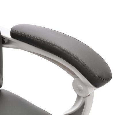 vidaXL Masažni pisarniški stol sivo umetno usnje