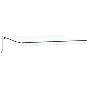 vidaXL Vlečna tenda Bela 500 &times; 350 cm Tkanina in aluminij