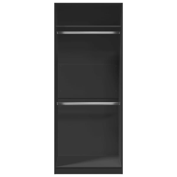 vidaXL Garderobna omara črna 80x50x200 cm inženirski les