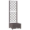 vidaXL Cvetlično korito z oporno mrežo rjavo 40x40x121,5 cm PP