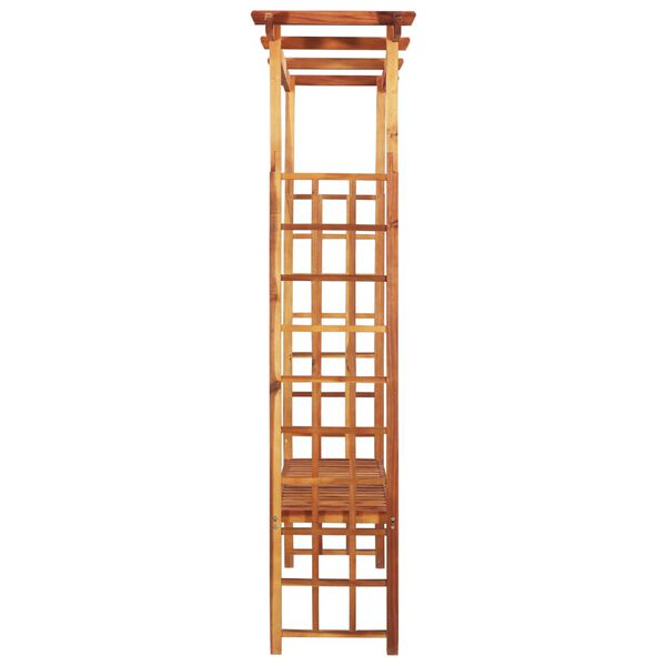 vidaXL Vrtna pergola s klopjo trden akacijev les 143x50x198 cm