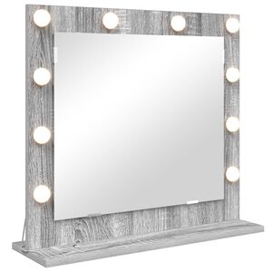 vidaXL Ogledalo za toaletno mizico Siva Sonoma 60 x 55 x 18 cm