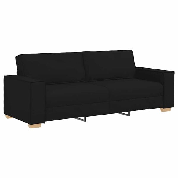 vidaXL Trosed črne barve 220x78x84 cm blago