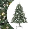 vidaXL Umestno božično drevo Zelena 210 cm PVC, plastika in jeklo
