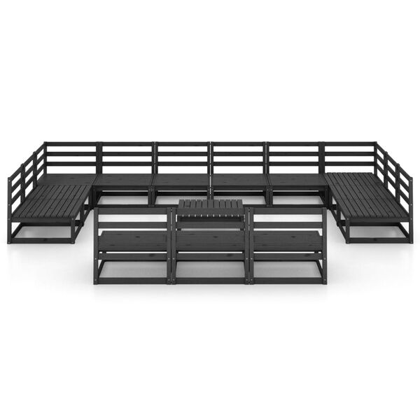 vidaXL Vrtna sedežna garnitura 14-delna trdna borovina