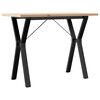 vidaXL Jedilna miza Y okvir 100x50x75,5 cm trdna borovina jeklo
