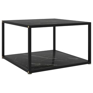 vidaXL Klubska mizica črna 60x60x35 cm kaljeno steklo