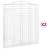 vidaXL Obokane gabion ko&scaron;are 2 kosa 200x30x220/240 cm pocinkano železo