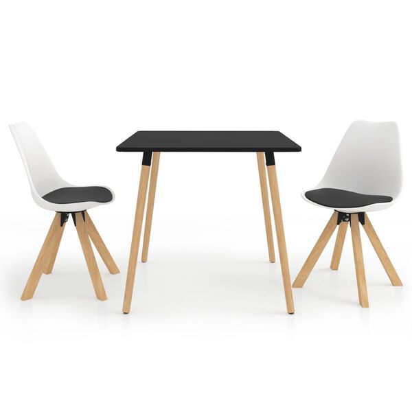 vidaXL Jedilna garnitura 3-delna črna in bela