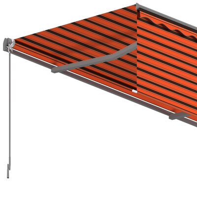 vidaXL Avtomatsko zložljiva tenda s senčilom 6x3 m oranžna in rjava