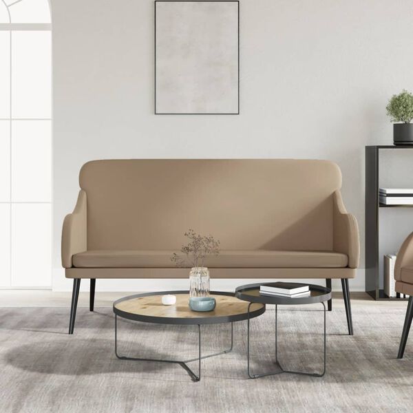 vidaXL Klop kapučino 110x76x80 cm umetno usnje