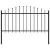 vidaXL Vrtna ograja s suličastim vrhom jeklo 181x150 cm črne barve