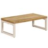 vidaXL Klubska mizica 100x50x35 cm trden mangov les in jeklo