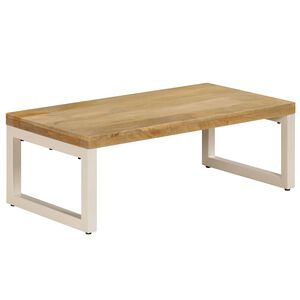 vidaXL Klubska mizica 100x50x35 cm trden mangov les in jeklo