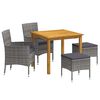vidaXL Vrtna jedilna garnitura 5-delna siva