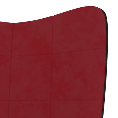 vidaXL Stol za sproščanje s stolčkom vinsko rdeč žamet in PVC
