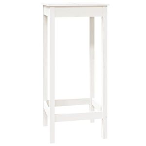 vidaXL Barska miza bela 50x50x110 cm trdna borovina