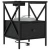vidaXL Nočna omarica s predalom Črna Orehovina 41,5 x 40,5 x 55 cm