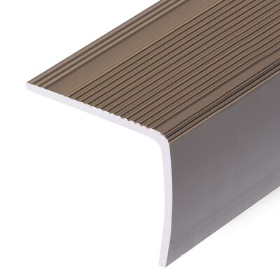 vidaXL Obrobe za stopnice L-oblike 5 kosov aluminij 134 cm rjave
