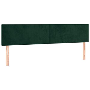 vidaXL Posteljno vzglavje temno zelena 180x5x78/88 cm žametna