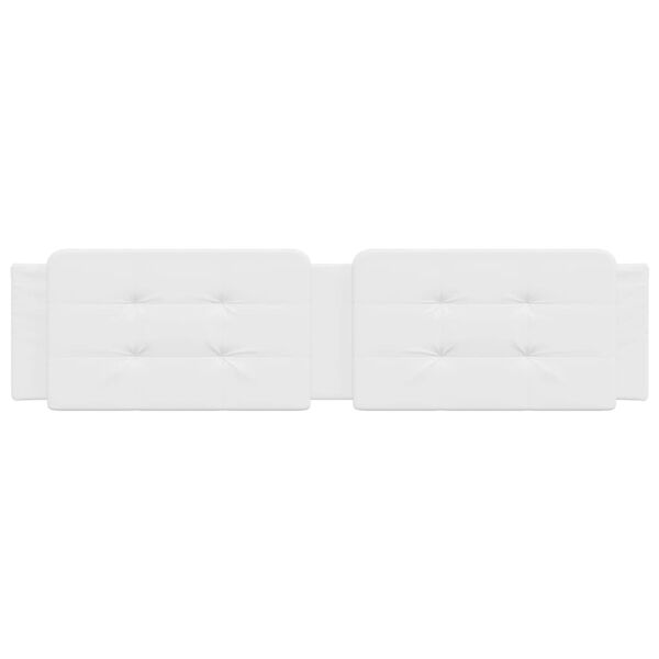 vidaXL Blazina za vzglavje Zadar bela 200 cm umetno usnje