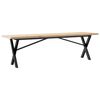 vidaXL Klubska mizica X okvir 160x40x45,5cm trdna borovina jeklo