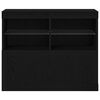 vidaXL LED bočni predalnik Črna 81 x 37 x 66,5 cm Konstruiran les
