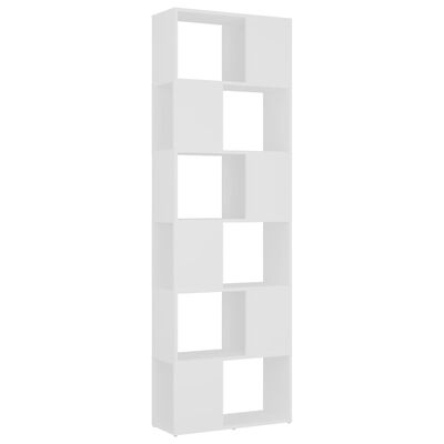 vidaXL Knjižna omara za razdelitev prostora bela 60x24x186 cm