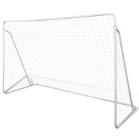 Nogometni gol z mrežo jeklen 240x90x150 cm visokokakovosten