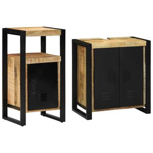 vidaXL Komplet pohi&scaron;tva za kopalnico s polico 2 pcs Masiven les manga