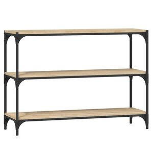 vidaXL Knjižna omara sonoma hrast 100x33x70,5 cm inž. les in jeklo