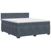 vidaXL Postelja boxspring z vzmetnico Temno siva 200 x 200 cm Žamet