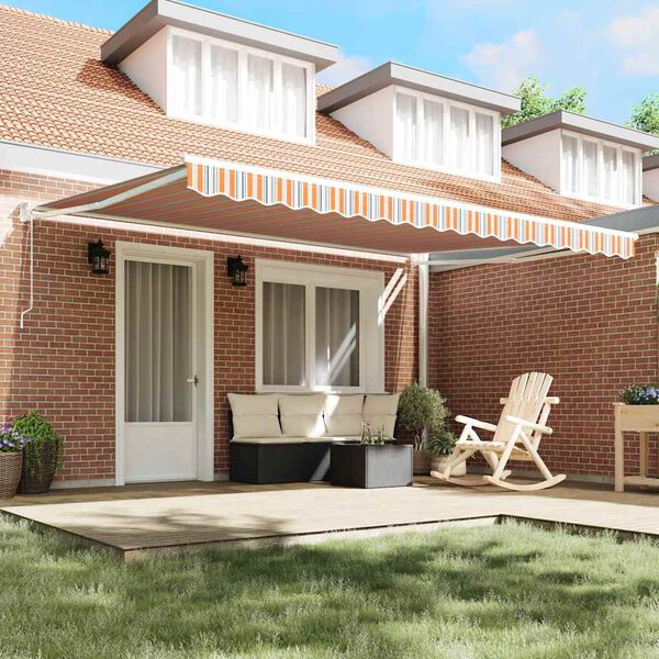 vidaXL Retraktilna tenda večbarvno 450 × 300 cm Poliester in aluminij