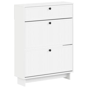 vidaXL Omara za čevlje EDE 78 x 24 x 103 cm Inženirski les Bela