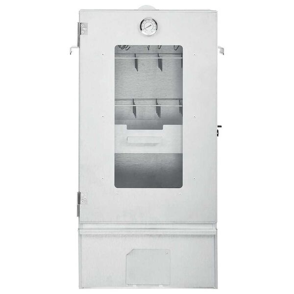 vidaXL Pečica za dimljenje z mizo galvanizirano jeklo