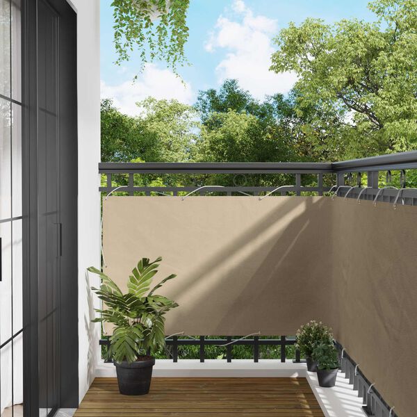 vidaXL Balconska mreža Bež 100 x 300 cm Oxford tkanina