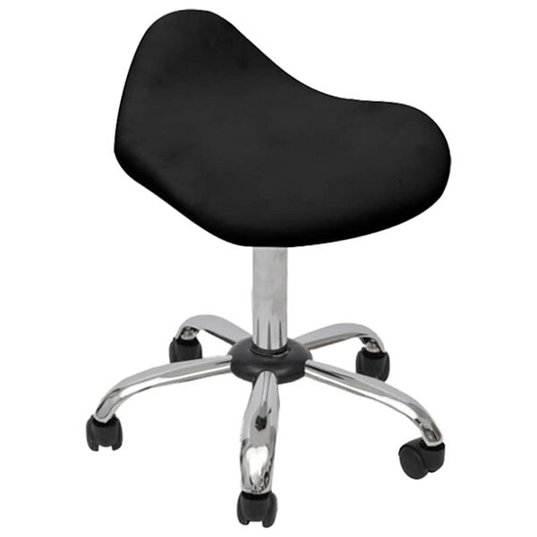 vidaXL Stol za spa Črna 50 x 50 x (58,5-74,5) cm Umetno usnje